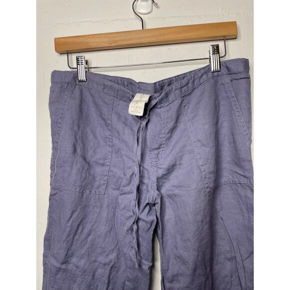 London Jean 100% Linen Relaxed Straight Drawstring Pants Size 2 - Picture 2 of 5